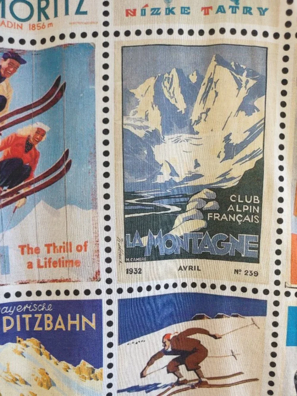 Vilagallo Blouse Vintage Ski Posters Size EU 36  Snow Ski Lodges Retro - Picture 8 of 14